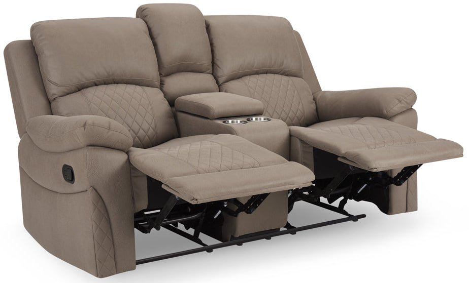 Doran Air Leather Console Manual Recliner 2 Seater Sofa - TGC