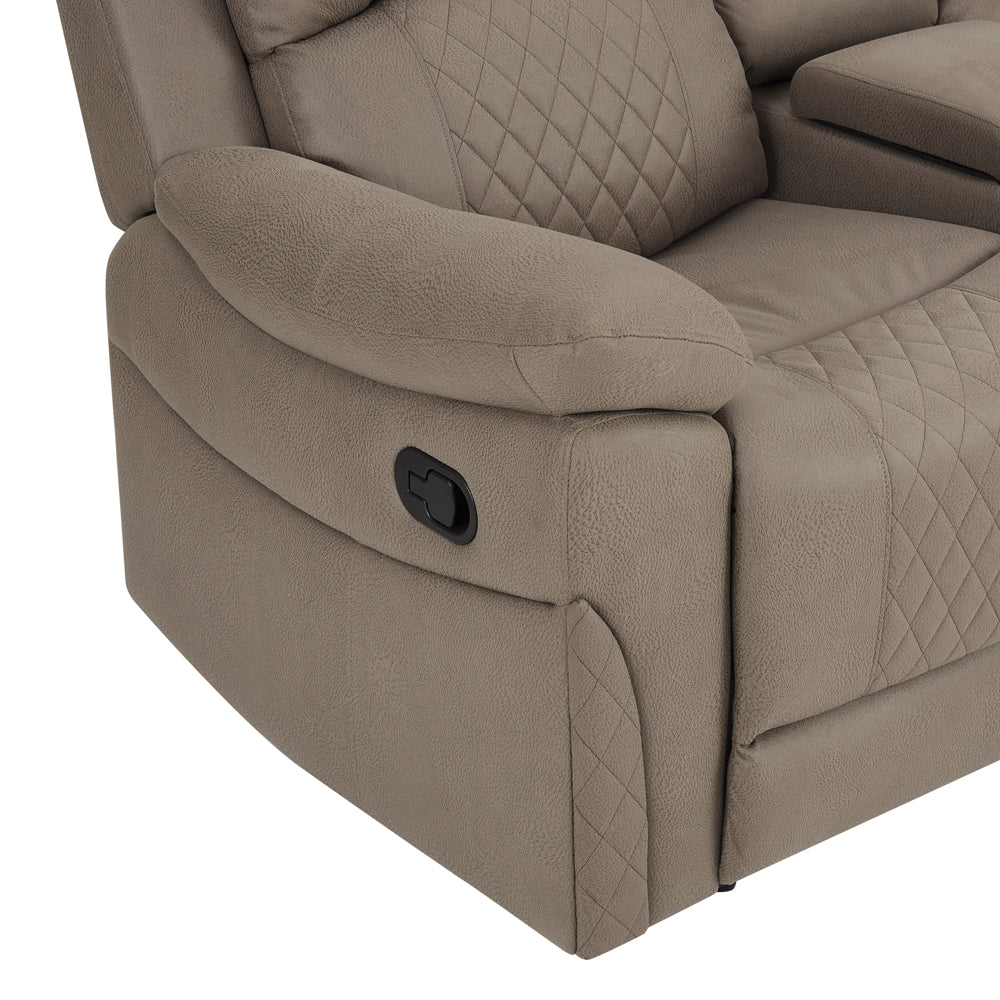 Doran Air Leather Console Manual Recliner 2 Seater Sofa - TGC
