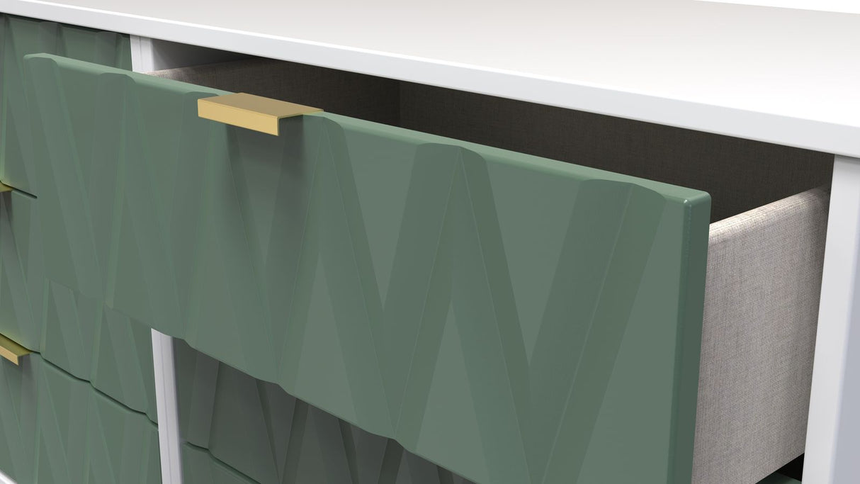 Diamond 6 Drawer Midi Chest with Gold Hairpin Legs