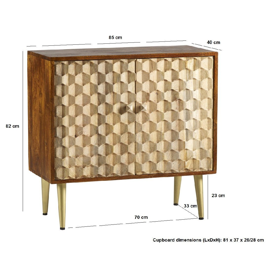 Edison 2 Door Sideboard with Gold Legs - Indian Hub