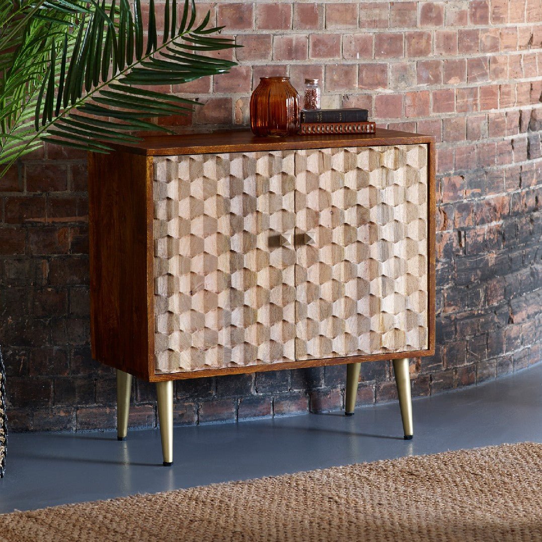 Edison 2 Door Sideboard with Gold Legs - Indian Hub