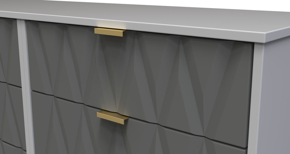 Diamond 6 Drawer Midi Chest with Gold Hairpin Legs