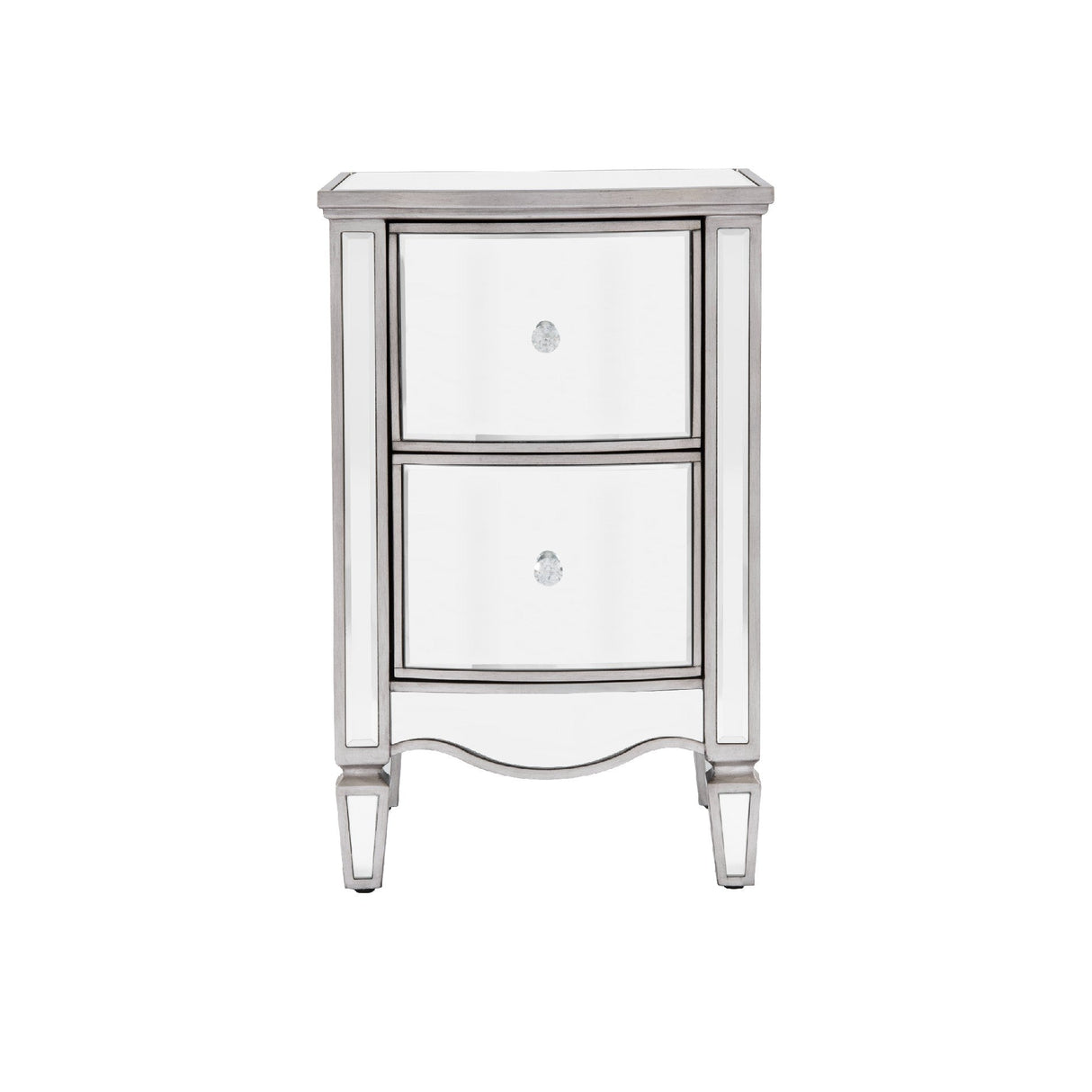 Elysee Mirrored Glass 2 Drawer Bedside - Birlea