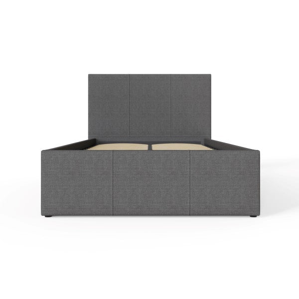 End Lift Ottoman Bed in Grey Fabric - GFW