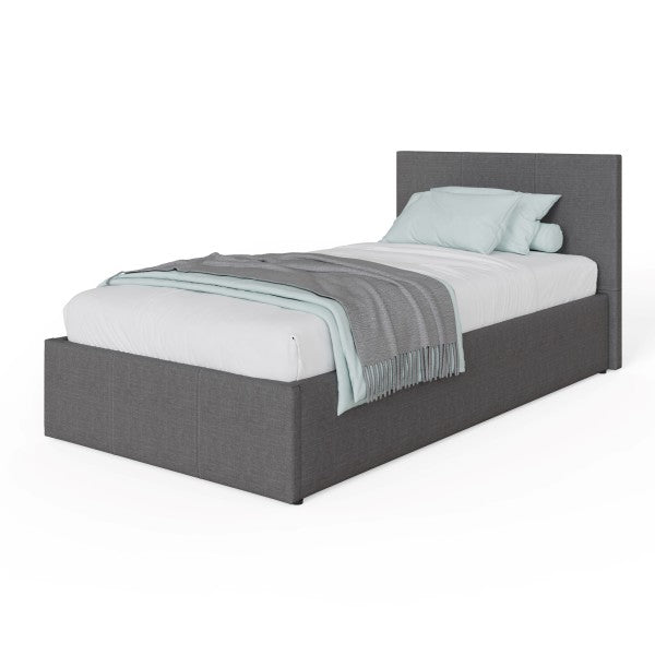 End Lift Ottoman Bed in Grey Fabric - GFW