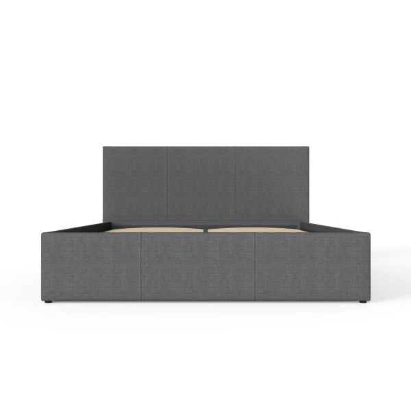 End Lift Ottoman Bed in Grey Fabric - GFW