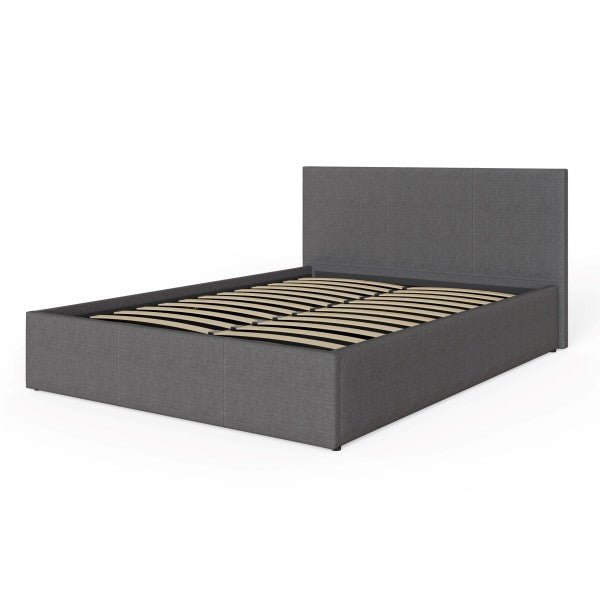 End Lift Ottoman Bed in Grey Fabric - GFW