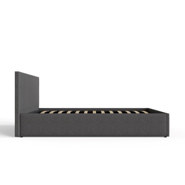 End Lift Ottoman Bed in Grey Fabric - GFW