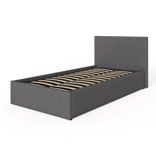 End Lift Ottoman Bed in Grey Fabric - GFW