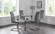Enzo Dining Table & 4 Calabria Cantilever Velvet Chairs - Julian Bowen