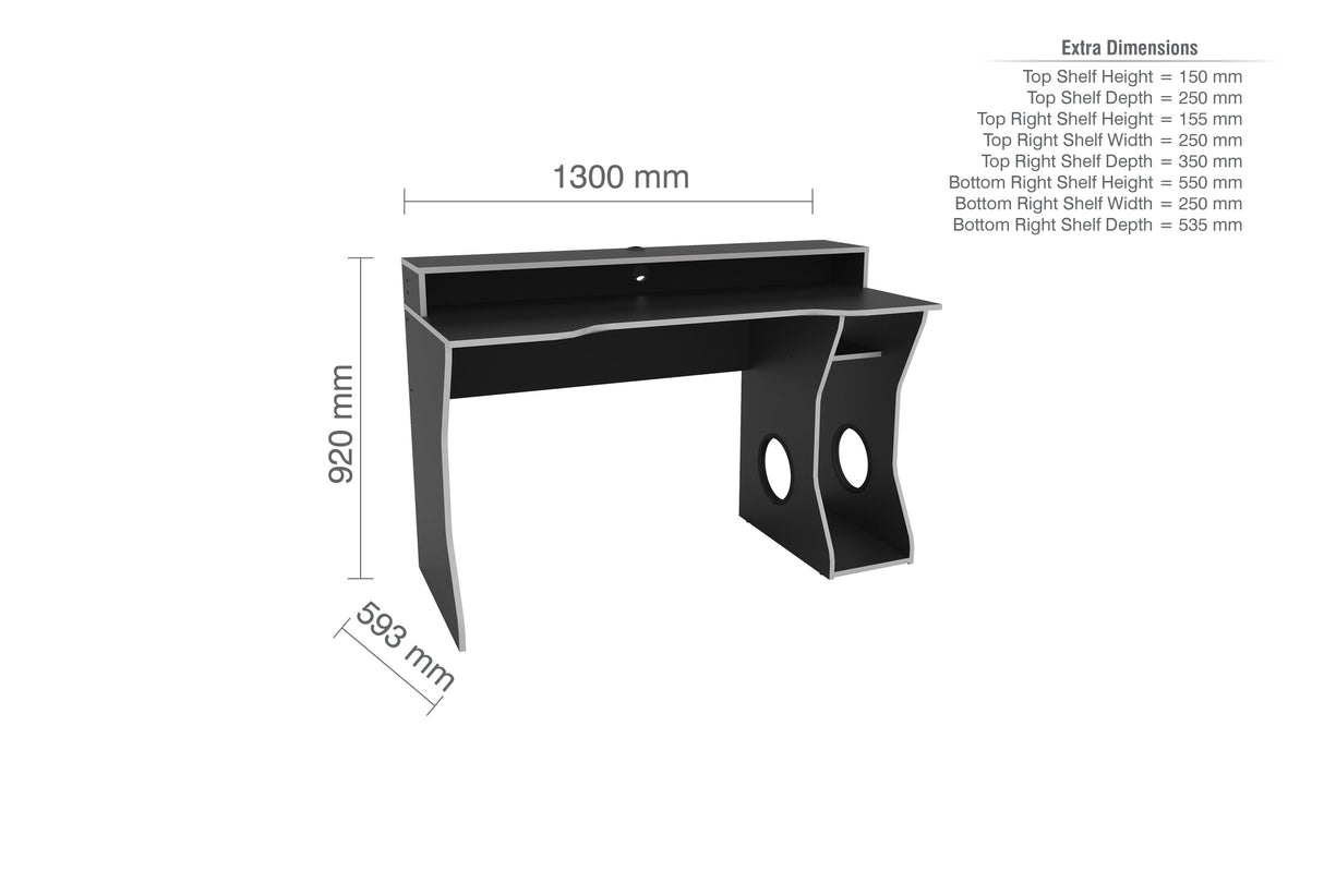 Enzo Gaming Computer Desk - Birlea