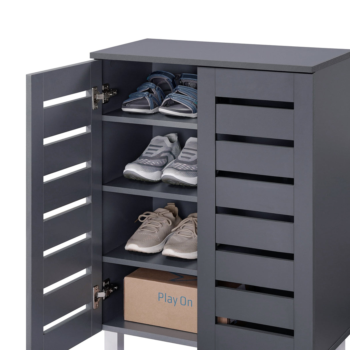 Euston Modern 2 Door Shoe Storage Cabinet - Swish Furniture