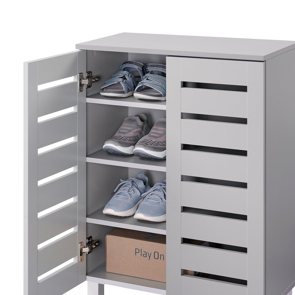 Euston Modern 2 Door Shoe Storage Cabinet - Swish Furniture