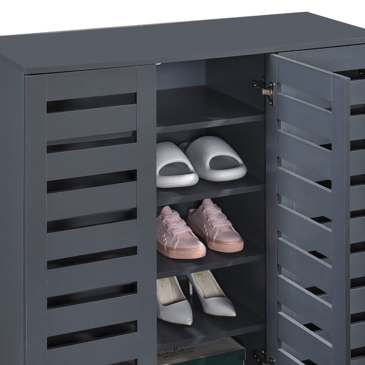Euston Modern 3 Door Shoe Storage Cabinet - Swish Furniture