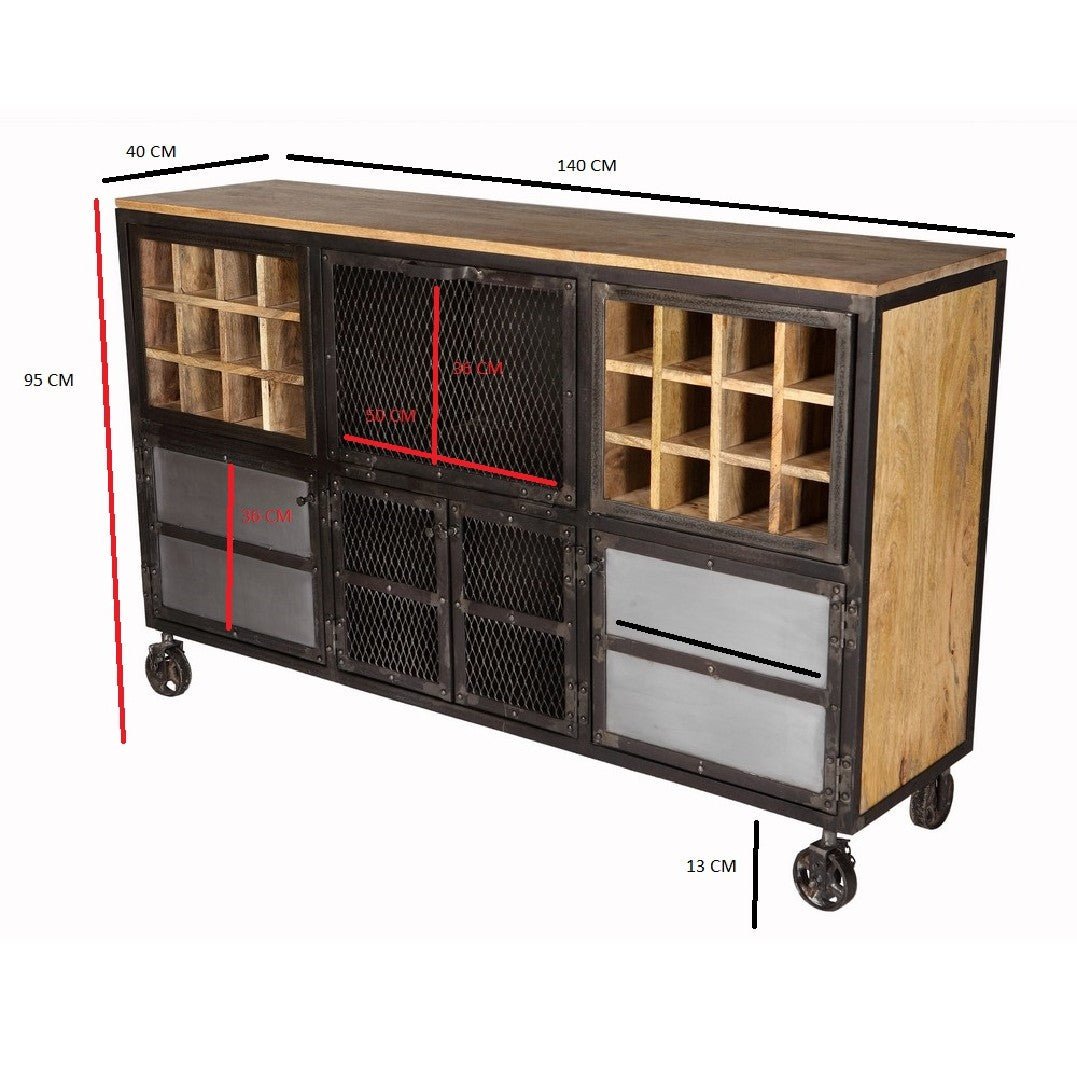 Evoke Industrial Bar Cabinet - Indian Hub