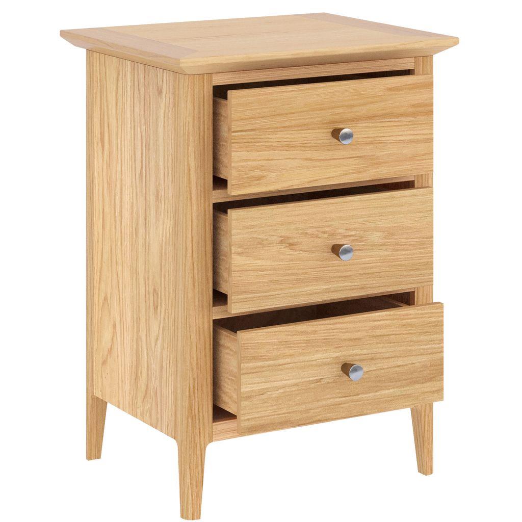 Saxon 3 Drawer Small Bedside Table