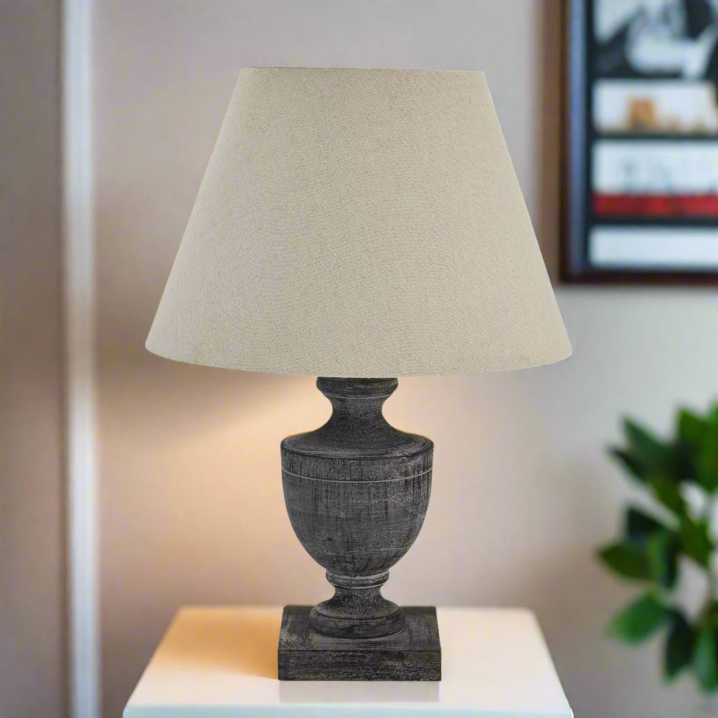 Incia Urn Wooden Table Lamp