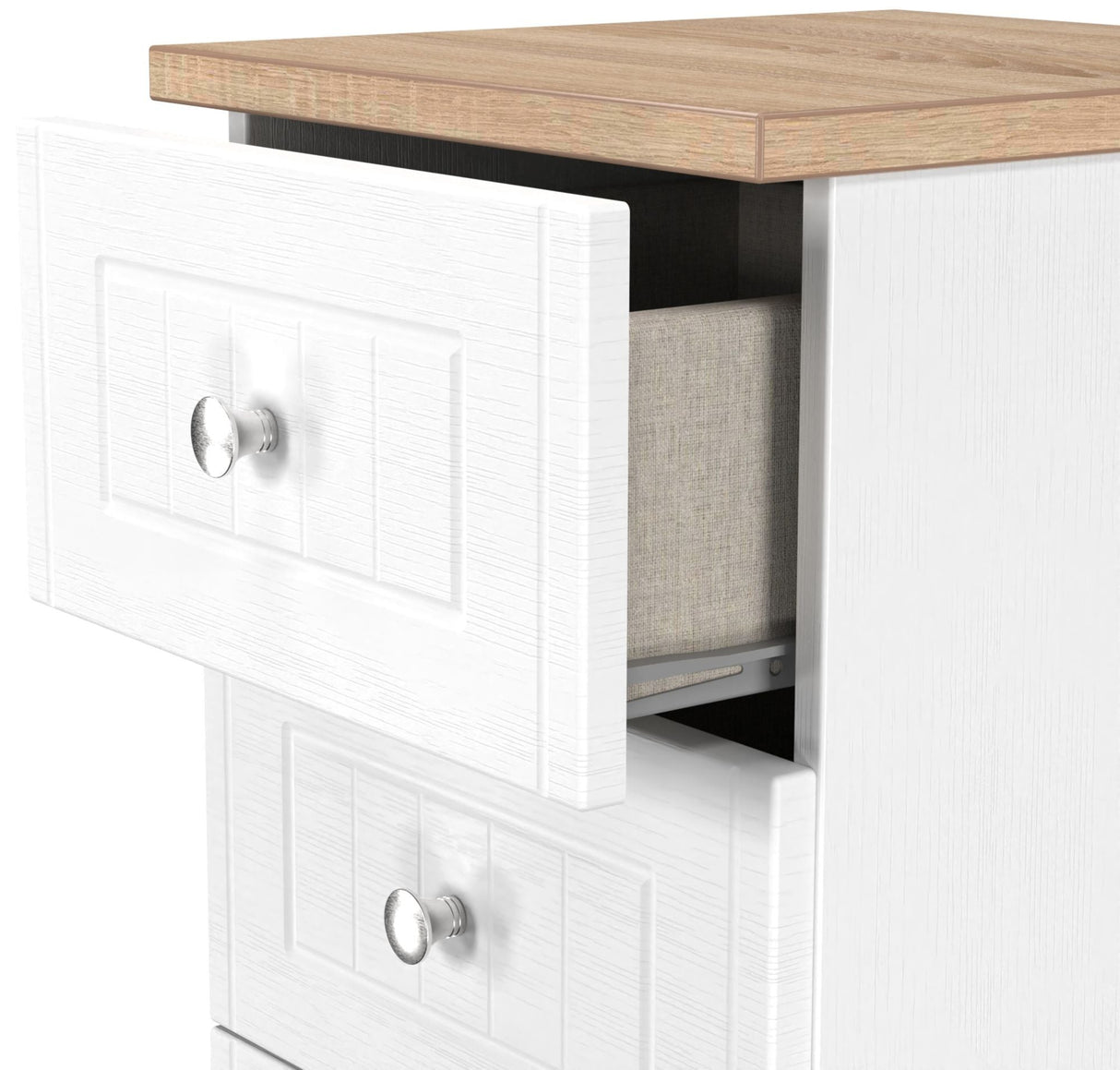 Vienna 5 Drawer Tallboy Drawer Chest with Oak Top