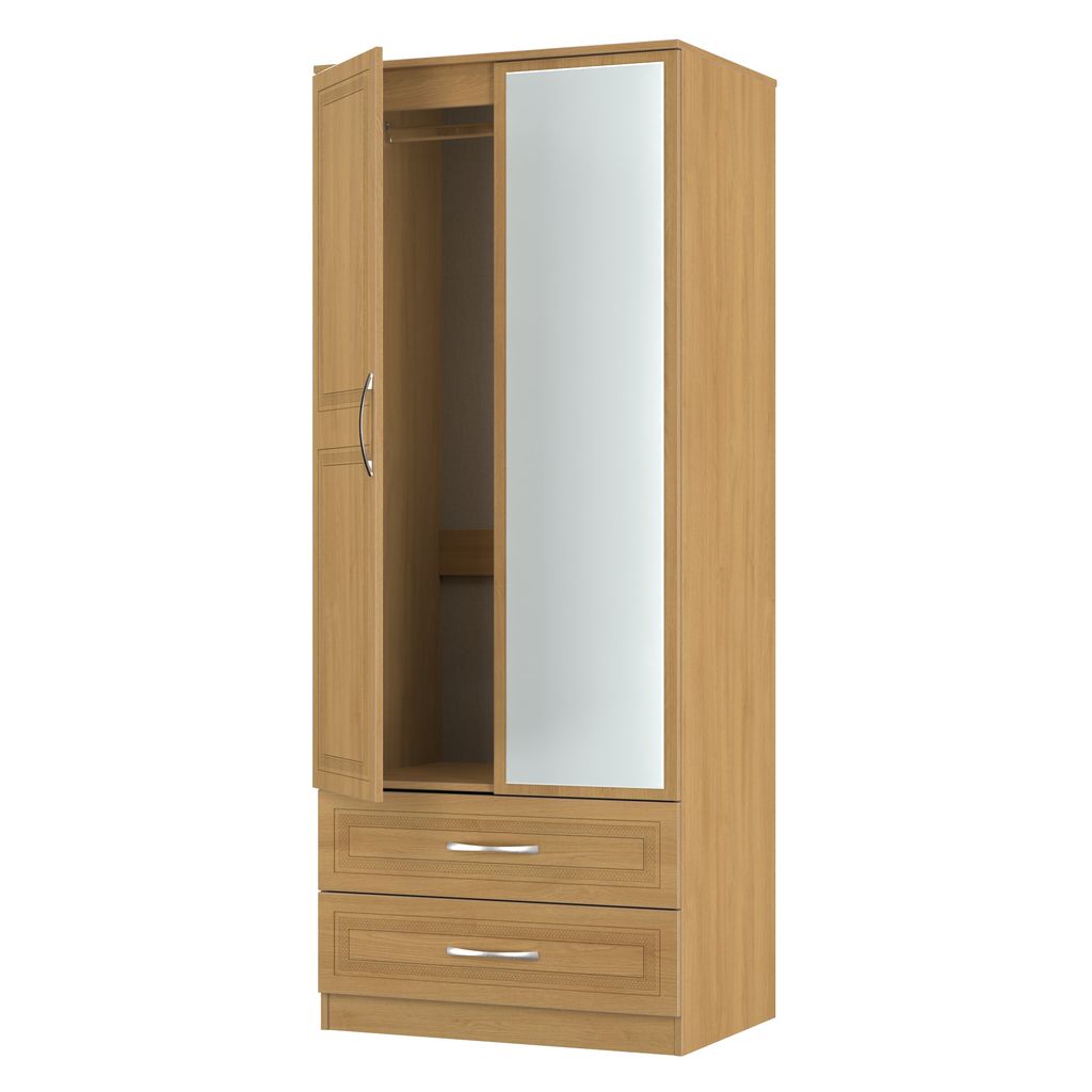 Dorset Mirrored 2 Door 2 Drawer Wardrobe