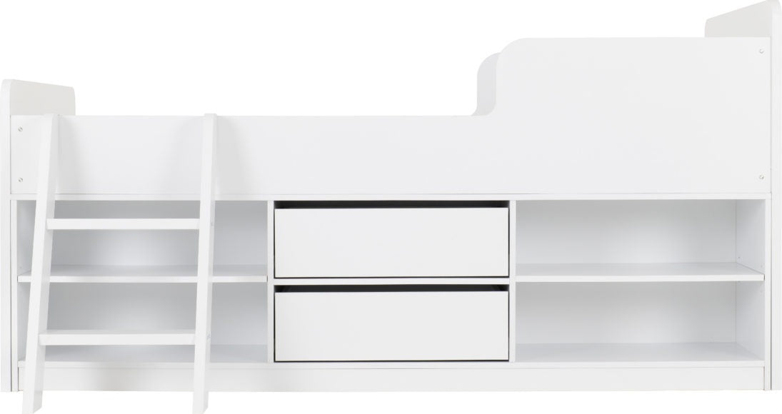 Felix 3ft Low Sleeper Bed with Storage & Ladder - Seconique