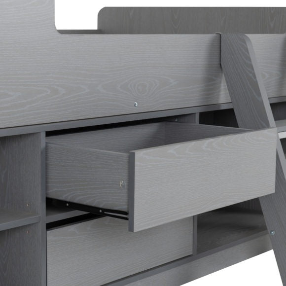 Felix 3ft Low Sleeper Bed with Storage & Ladder - Seconique