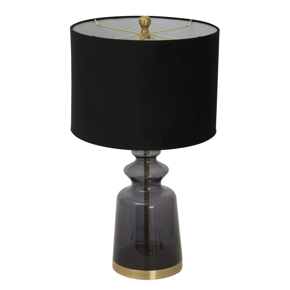 Luxton Glass Urn Table Lamp with Velvet Shade