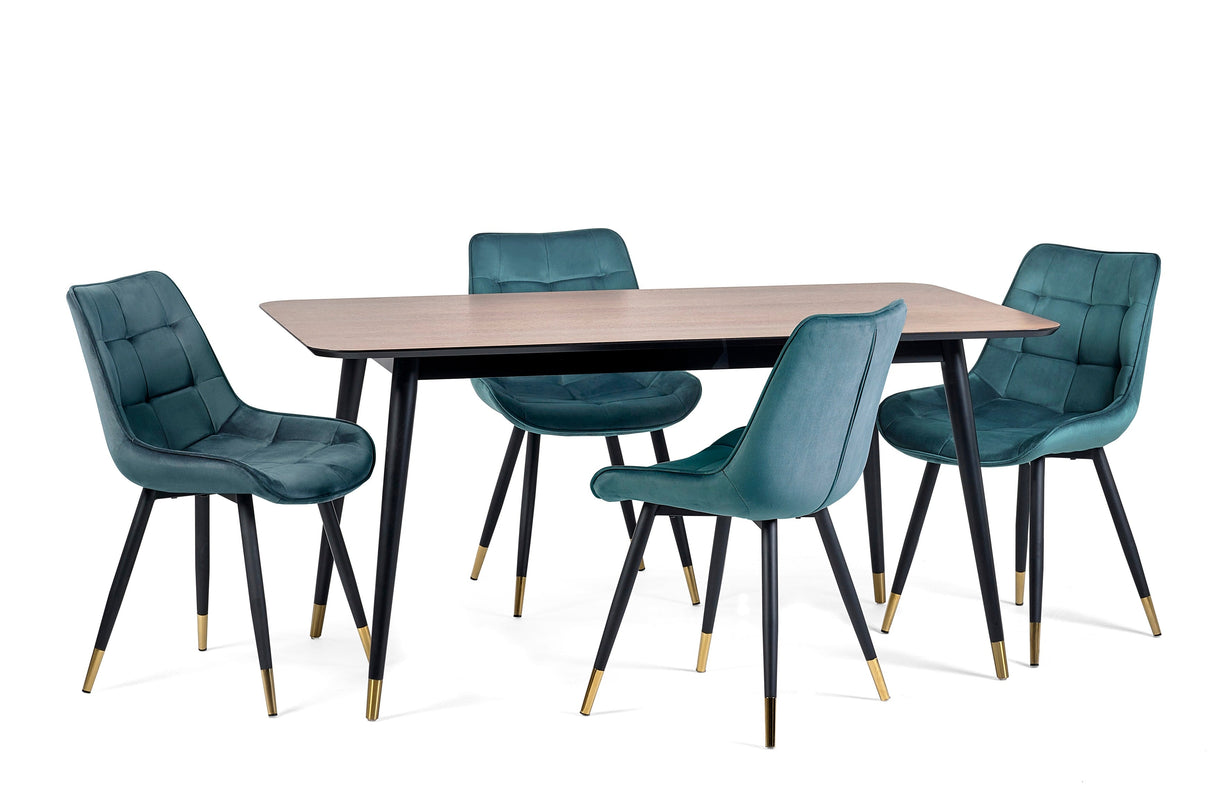 Findlay Rectangular Table & 4 Hadid Chairs - Julian Bowen