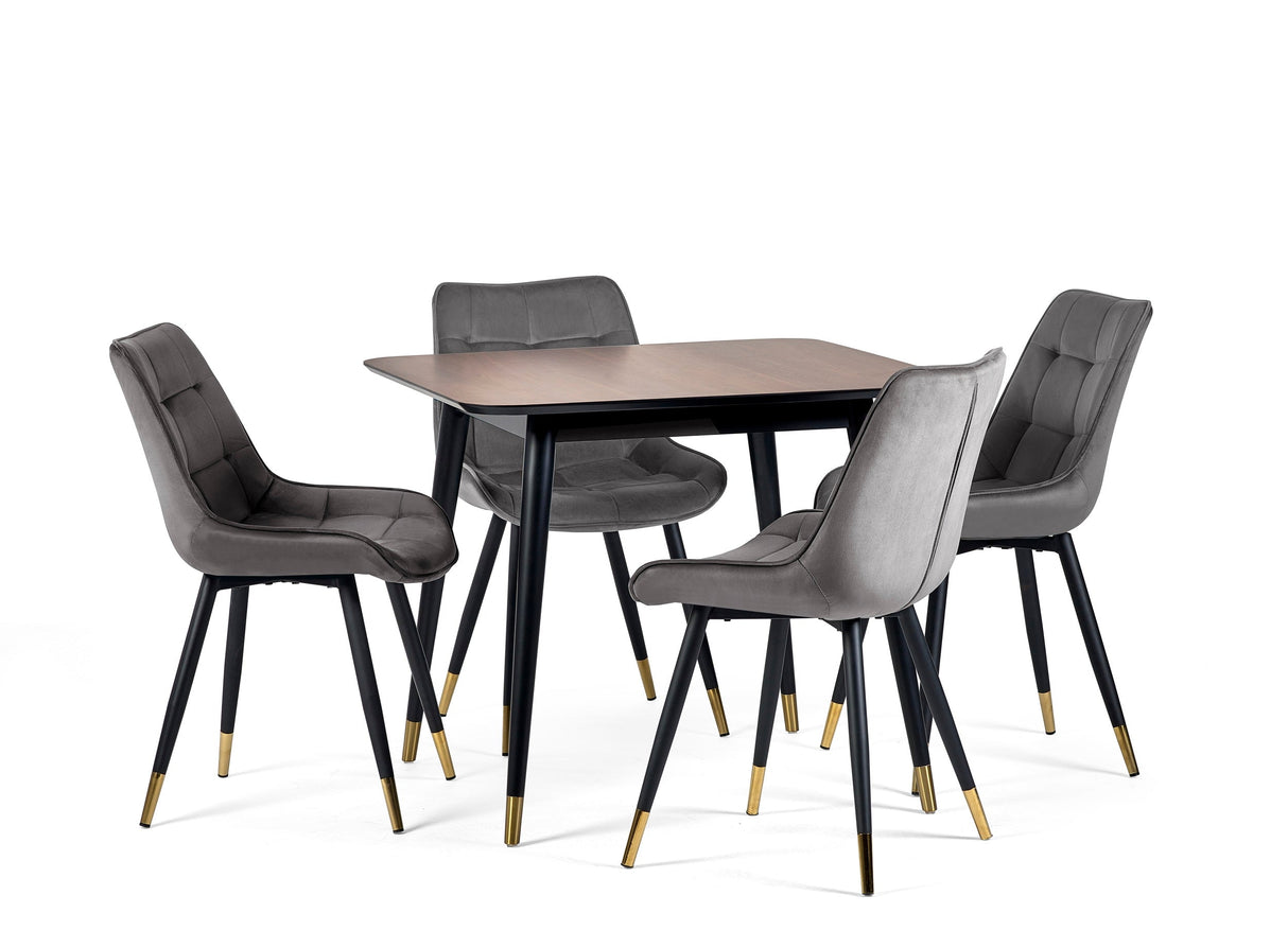Findlay Square Dining Table Set & 4 Hadid Chairs - Julian Bowen