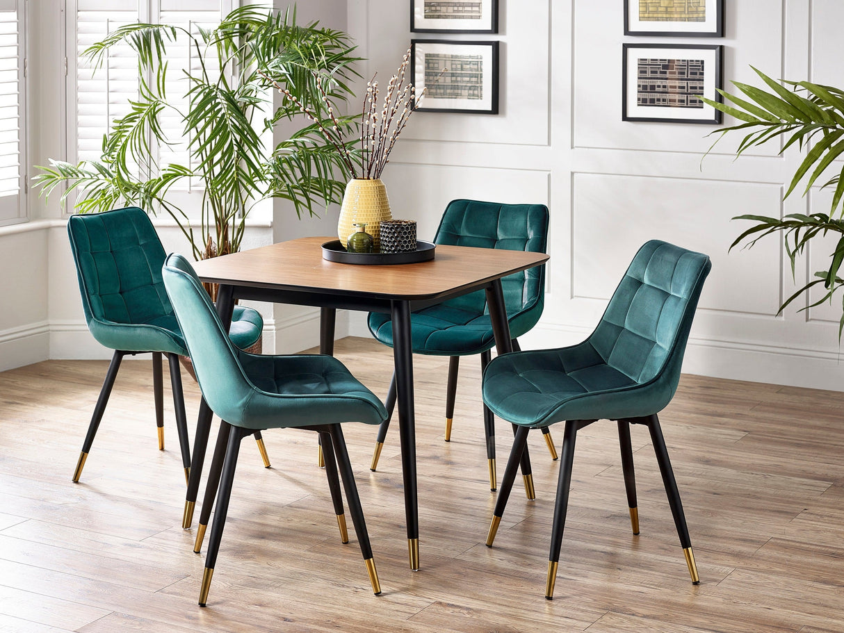 Findlay Square Dining Table Set & 4 Hadid Chairs - Julian Bowen