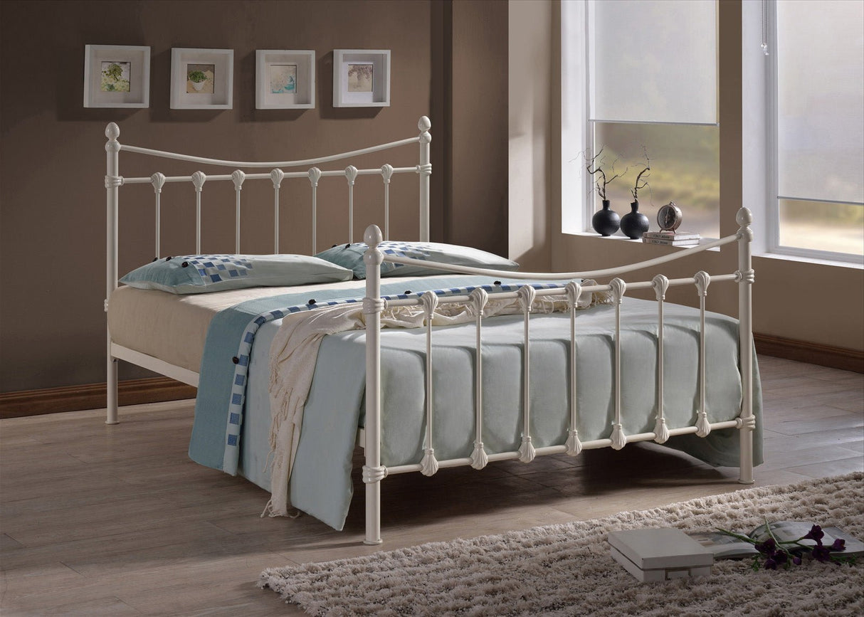 Florida Ivory Metal Bed Frame - Time Living
