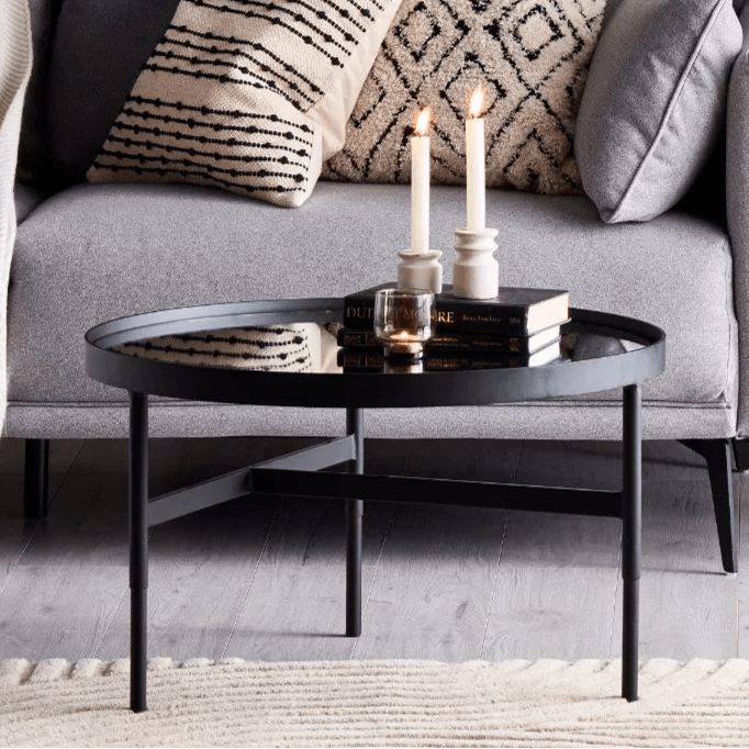 Franki Round Mirrored Glass Coffee Table - Julian Bowen