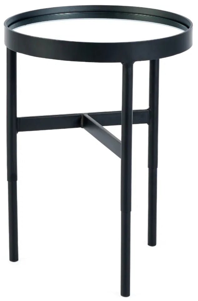 Franki Round Mirrored Glass Lamp Table - Julian Bowen