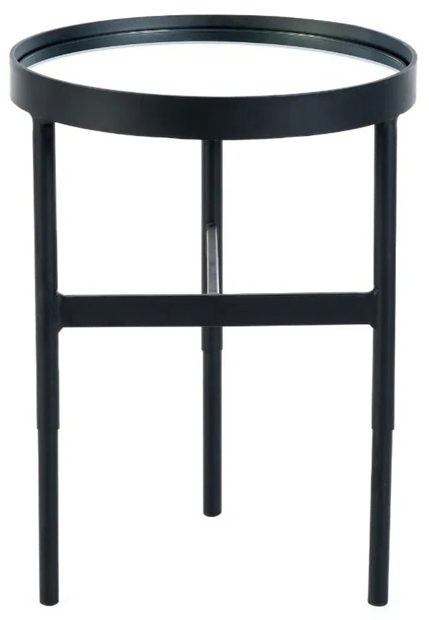 Franki Round Mirrored Glass Lamp Table - Julian Bowen