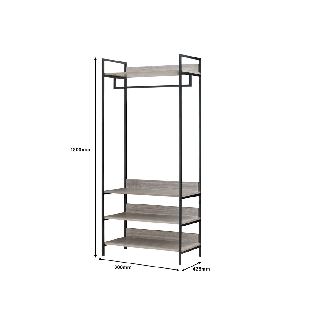 Alva Open Wardrobe with 2 Drawers 3 Piece Bedroom Set