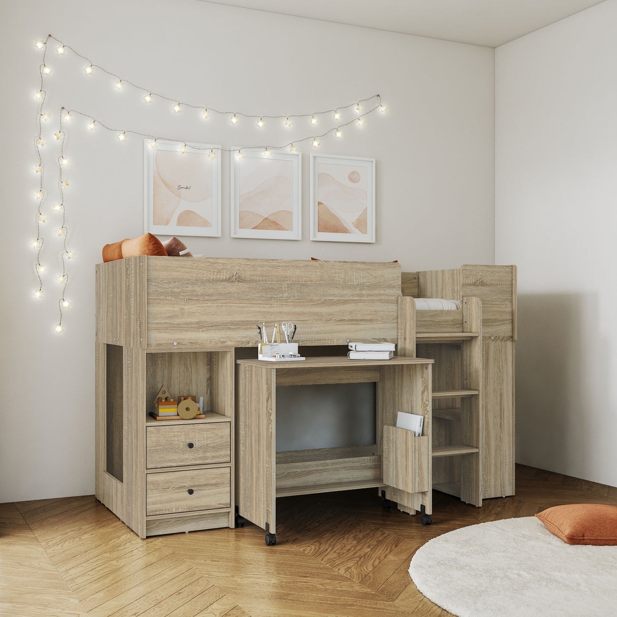 Marley Mid Sleeper Bed with Desk