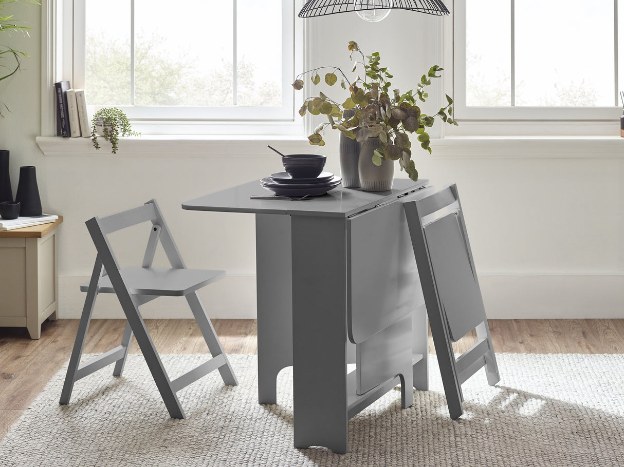 Gatan Small Gateleg Table with 2 Foldaway Chairs - Julian Bowen