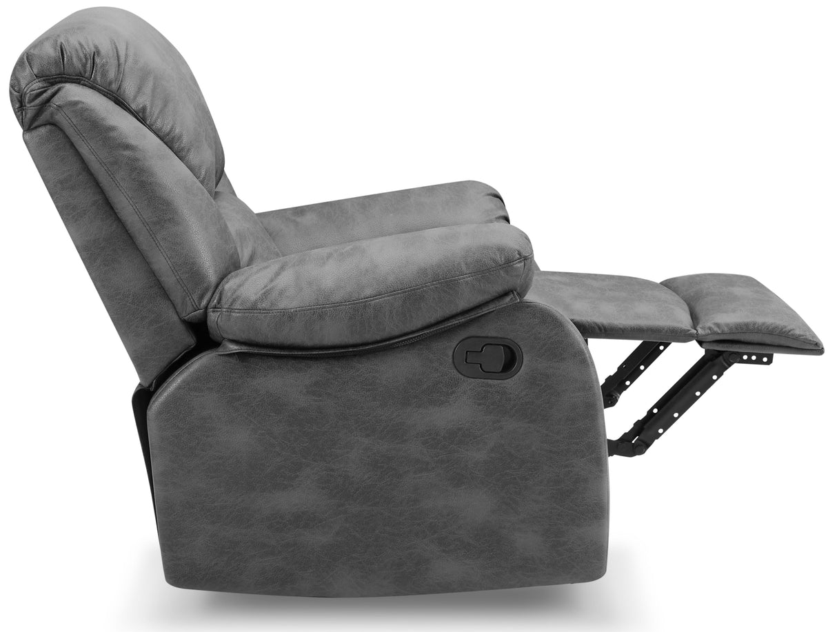 George Faux Leather 1 Seater Manual Recliner Sofa - TGC