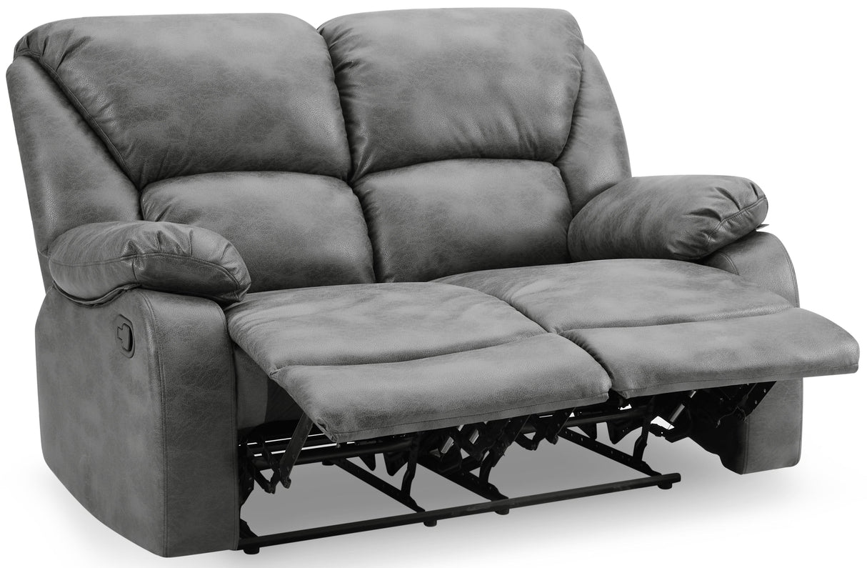 George Faux Leather 2 Seater Manual Recliner Sofa - TGC