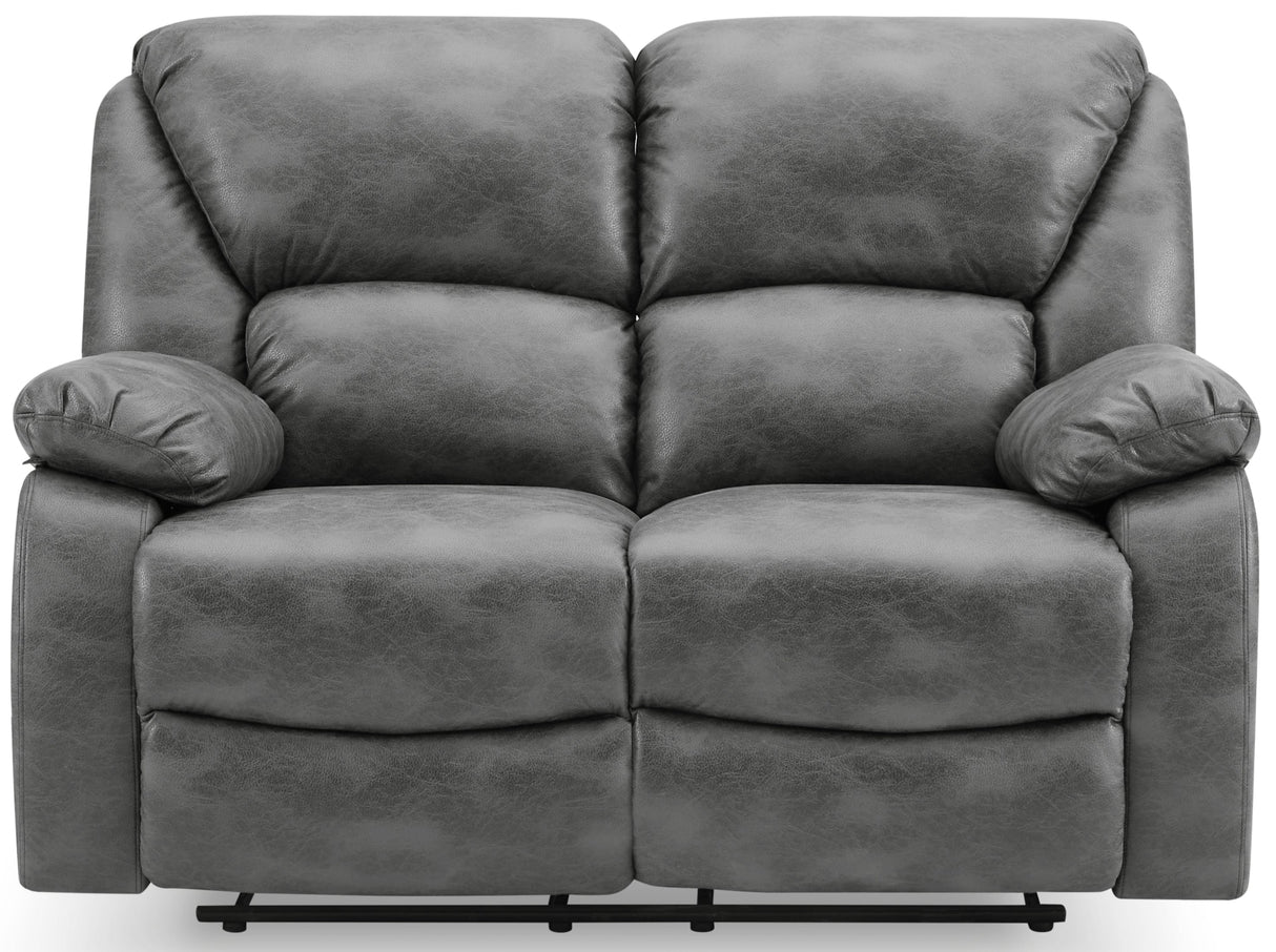 George Faux Leather 2 Seater Manual Recliner Sofa - TGC