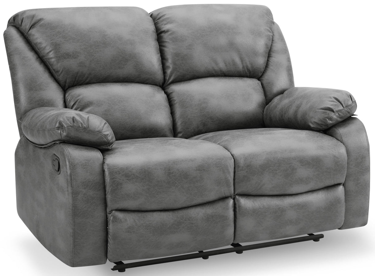 George Faux Leather 2 Seater Manual Recliner Sofa - TGC