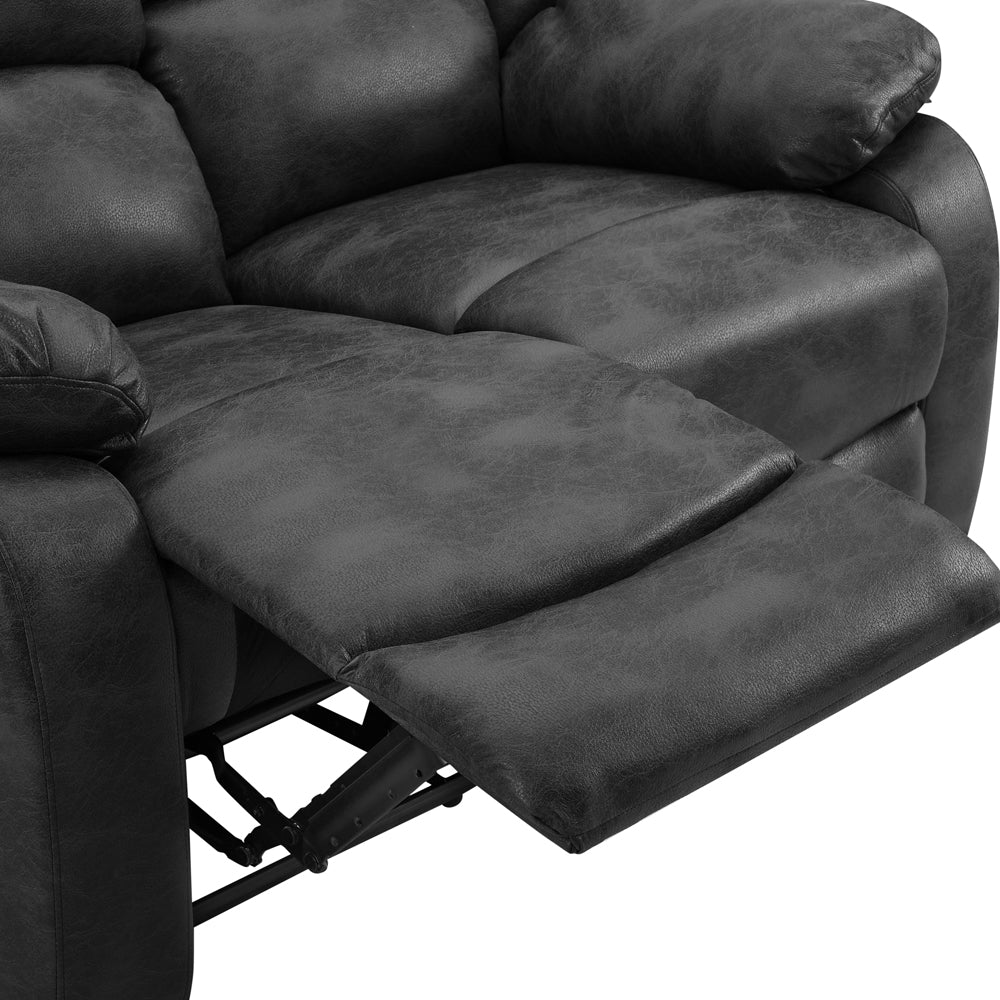 George Faux Leather 2 Seater Manual Recliner Sofa - TGC