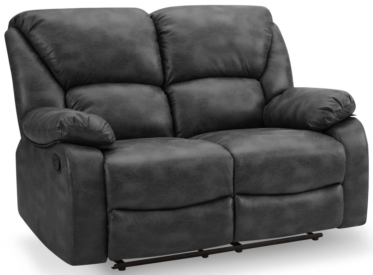 George Faux Leather 2 Seater Manual Recliner Sofa - TGC