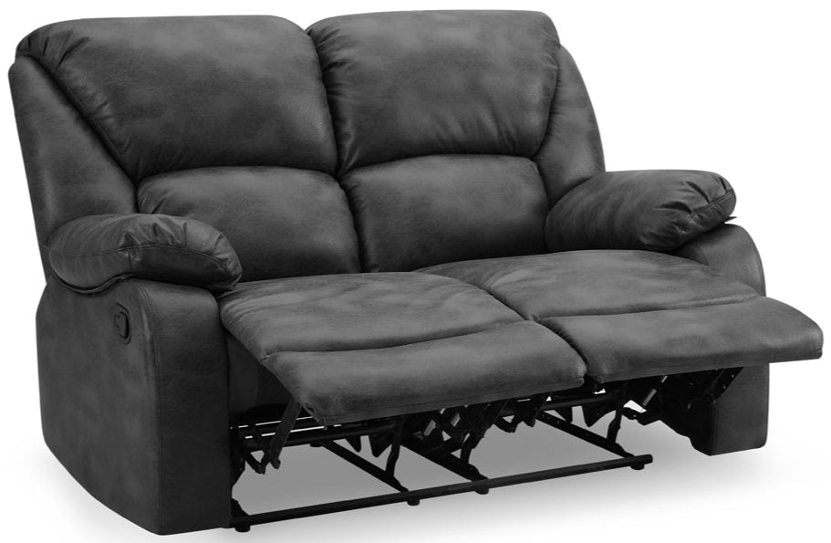 George Faux Leather 2 Seater Manual Recliner Sofa - TGC