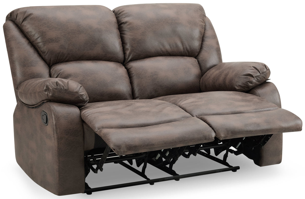 George Faux Leather 2 Seater Manual Recliner Sofa - TGC