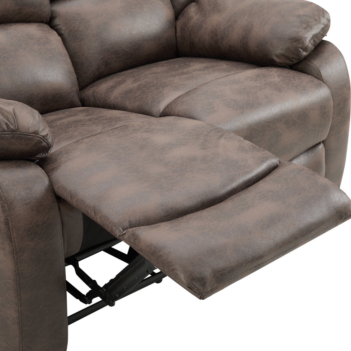 George Faux Leather 2 Seater Manual Recliner Sofa - TGC