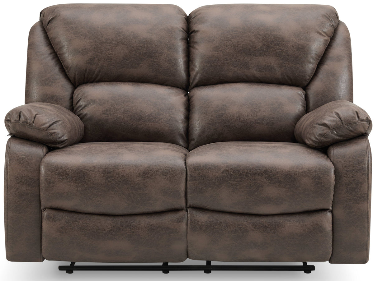 George Faux Leather 2 Seater Manual Recliner Sofa - TGC