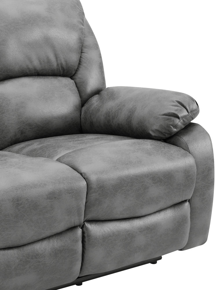 George Faux Leather 3 Seater Manual Recliner Sofa - TGC