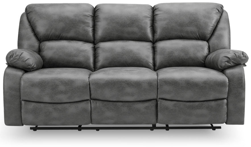 George Faux Leather 3 Seater Manual Recliner Sofa - TGC