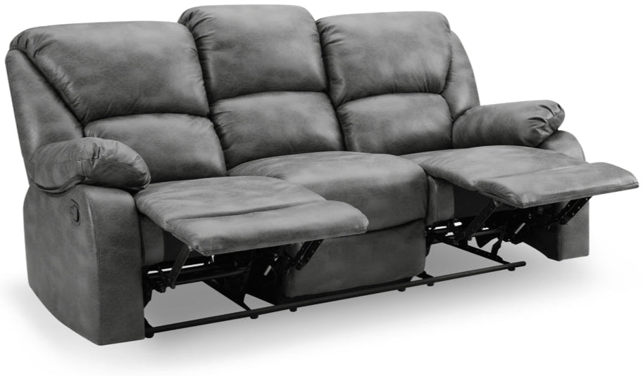 George Faux Leather 3 Seater Manual Recliner Sofa - TGC