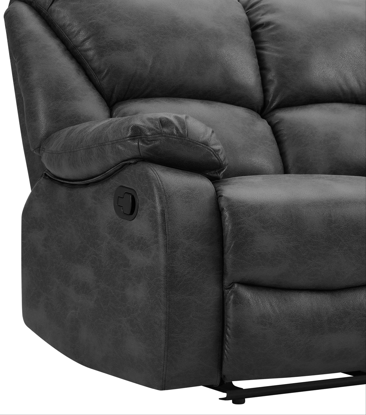George Faux Leather 3 Seater Manual Recliner Sofa - TGC